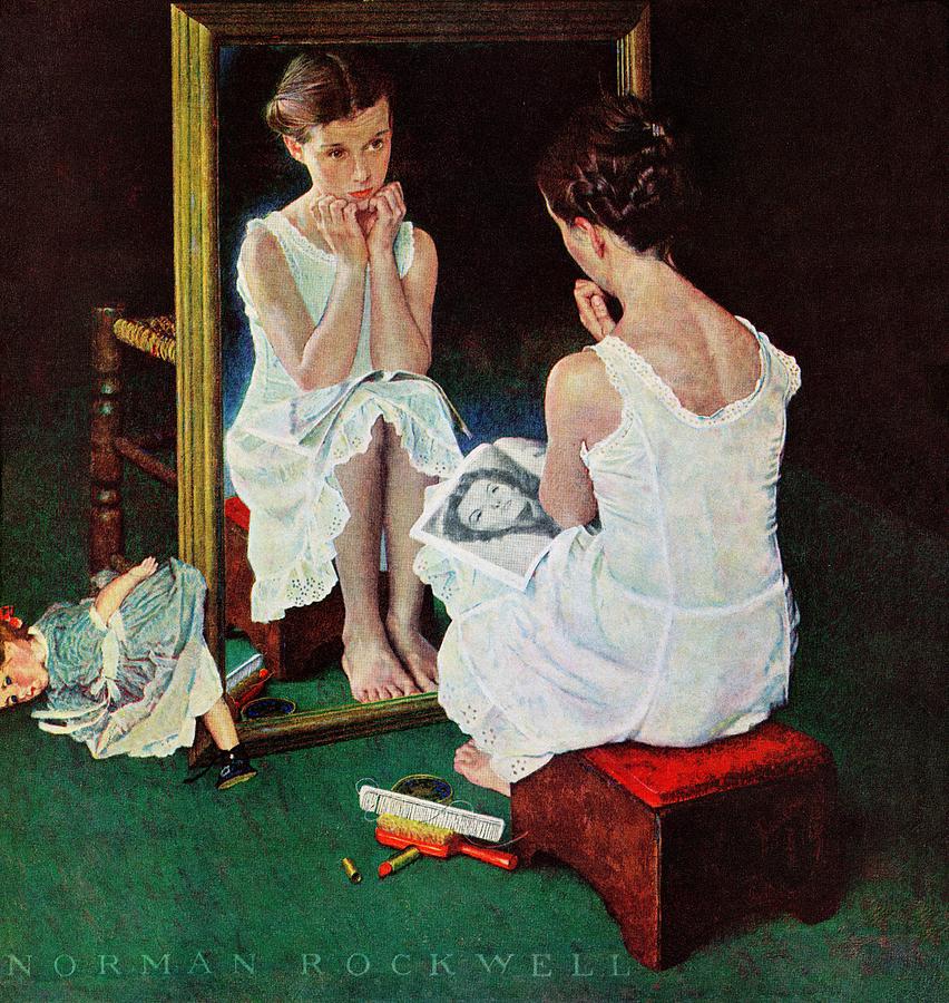 Girl at Mirror: The Moment Before We Become Who Others Want